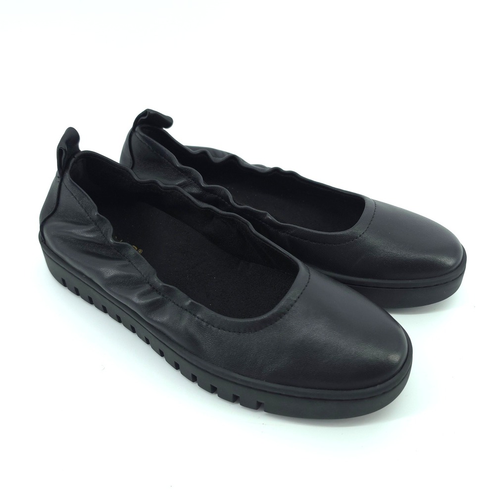 Vionic Women Uptown Ballet Flat Leather Black Size 9 Packable Orthotic Comfort